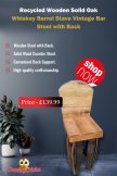 Sit in Style and Save the Planet with Our Solid Oak Whiskey Barrel Stave Bar Stool with Backrest in 2023