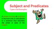 Subject and Predicates, Types and Examples