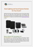 Want Lighting and Sound System Rentals for Your Event?