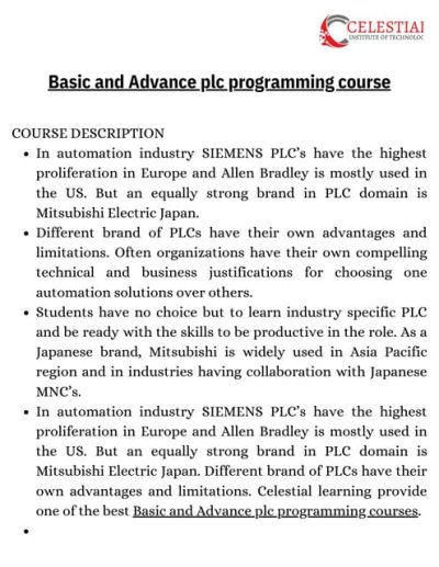 Basic and Advance plc programming courses